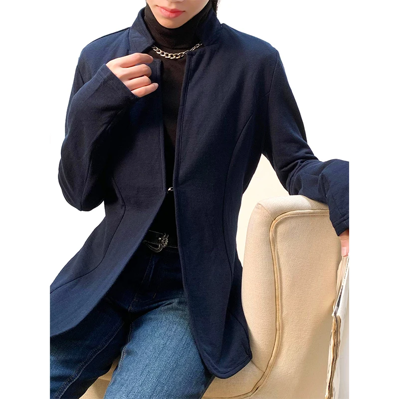 

Comfortable Ele Large Size Commute Casual Open Cardigan Coat Women Spring Autumn Single Piece Regular Sve Long Cotton ...