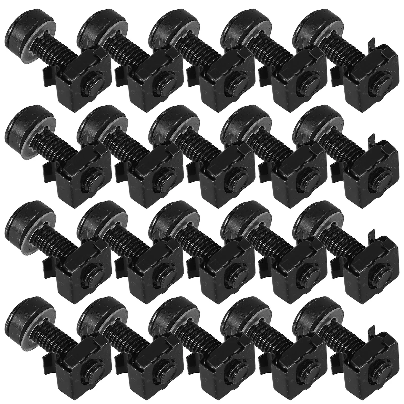 

Cabinet Screws Rack Mount Cage Nuts Stainless Steel Server 50 Sets Black Insert Mounting Shelves Cabinets Network Rack