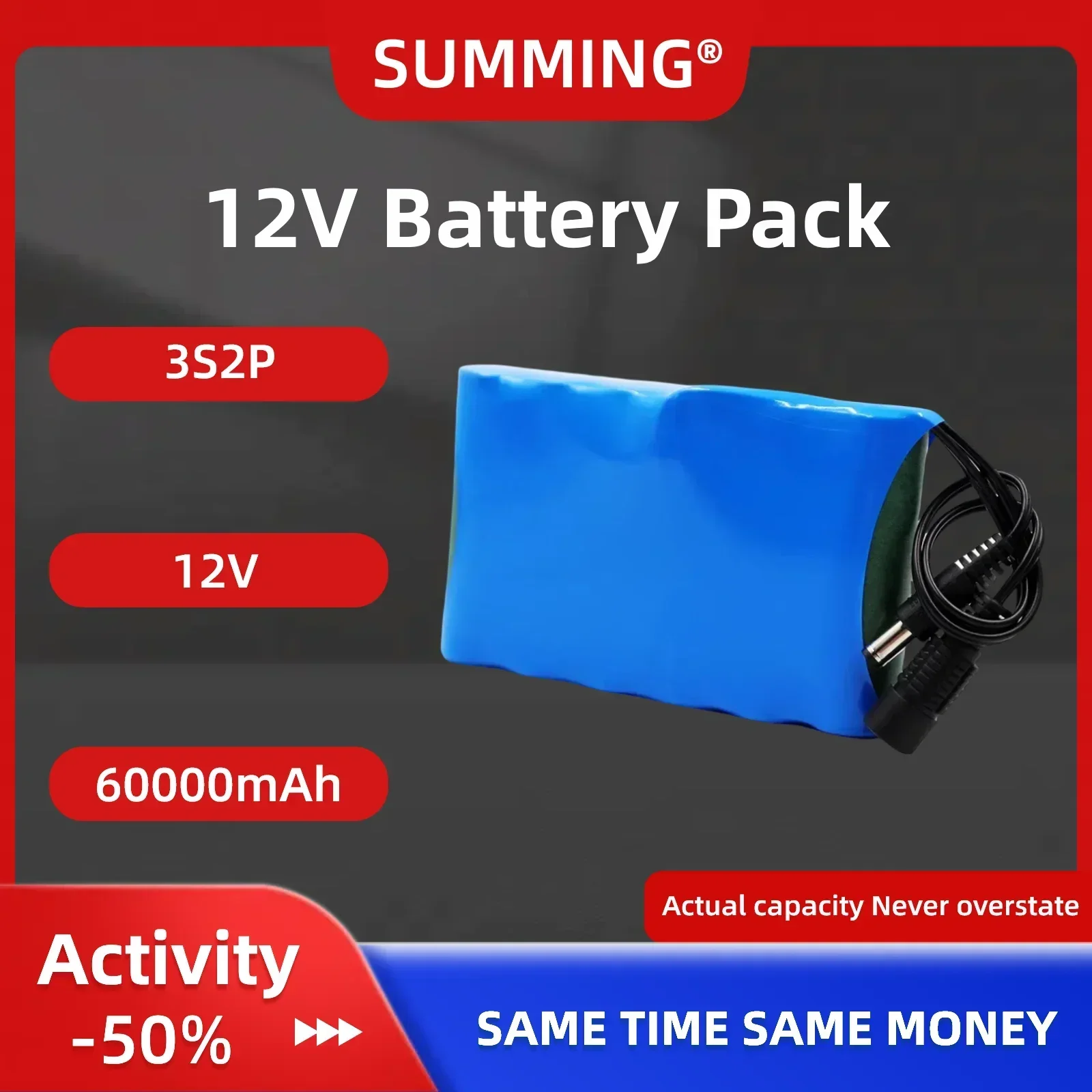 12V 12Ah 3S2P Replacement Rechargeable Battery Pack For RC Crawler Toy Off-road Car