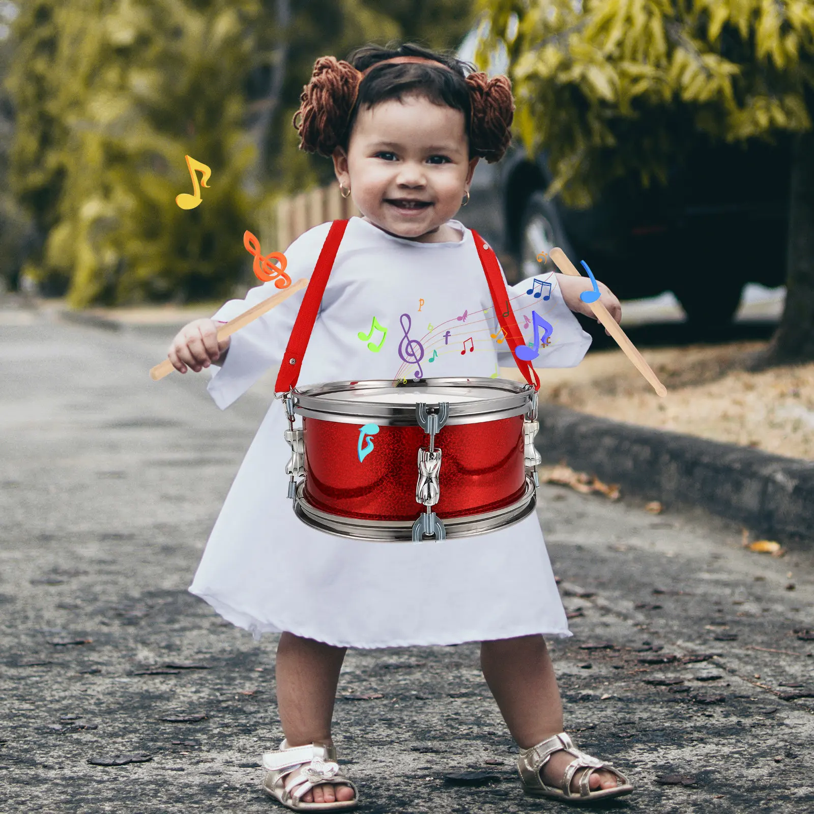 

Набор из 1 премиального ударного инструмента (снэр-драм) для детей, устойчивого к падениям, для музыкального образования, развития координации рук и мозга, ритмического восприятия и уверенности в себе