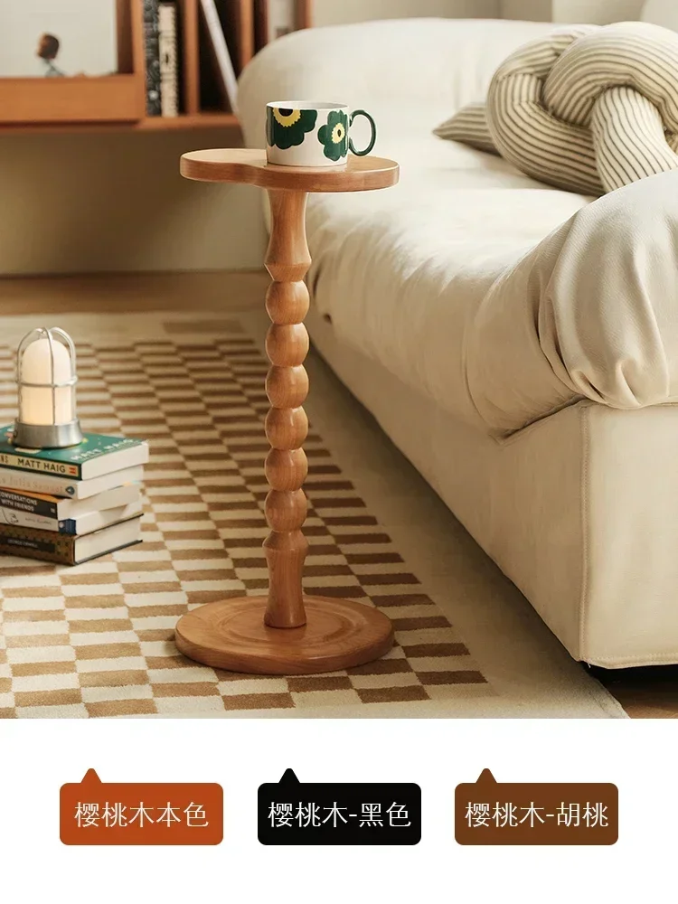 Antique Solid Wood Cup Holder Vintage Furniture Side Table Storage Rack