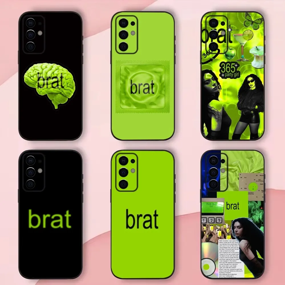 B-Brat C-Charli XCX Phone Case For Samsung S24,S21,S22,S23,S30,Ultra,S20,Plus,Fe,Lite,Note,10,9,5G Black Soft Shell