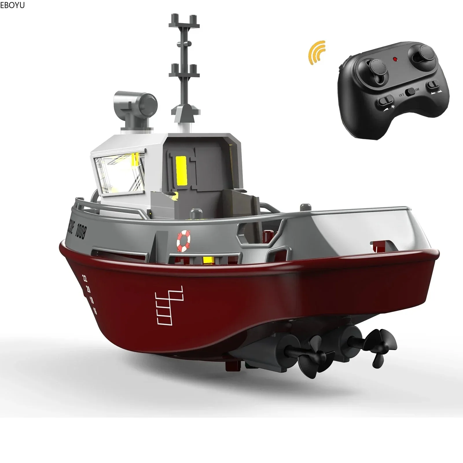 S820 RC Boat 2.4G 1/32 Powerful Dual Motors Wireless Electric Remote Control Tugboat Model RC Boat Toys for Kids Gift