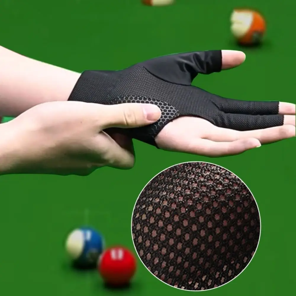 Anti-sweat Billiards Gloves Elasticity Non-slip Three Finger Gloves Breathable High Elastic 3 Fingers Billiard Glove