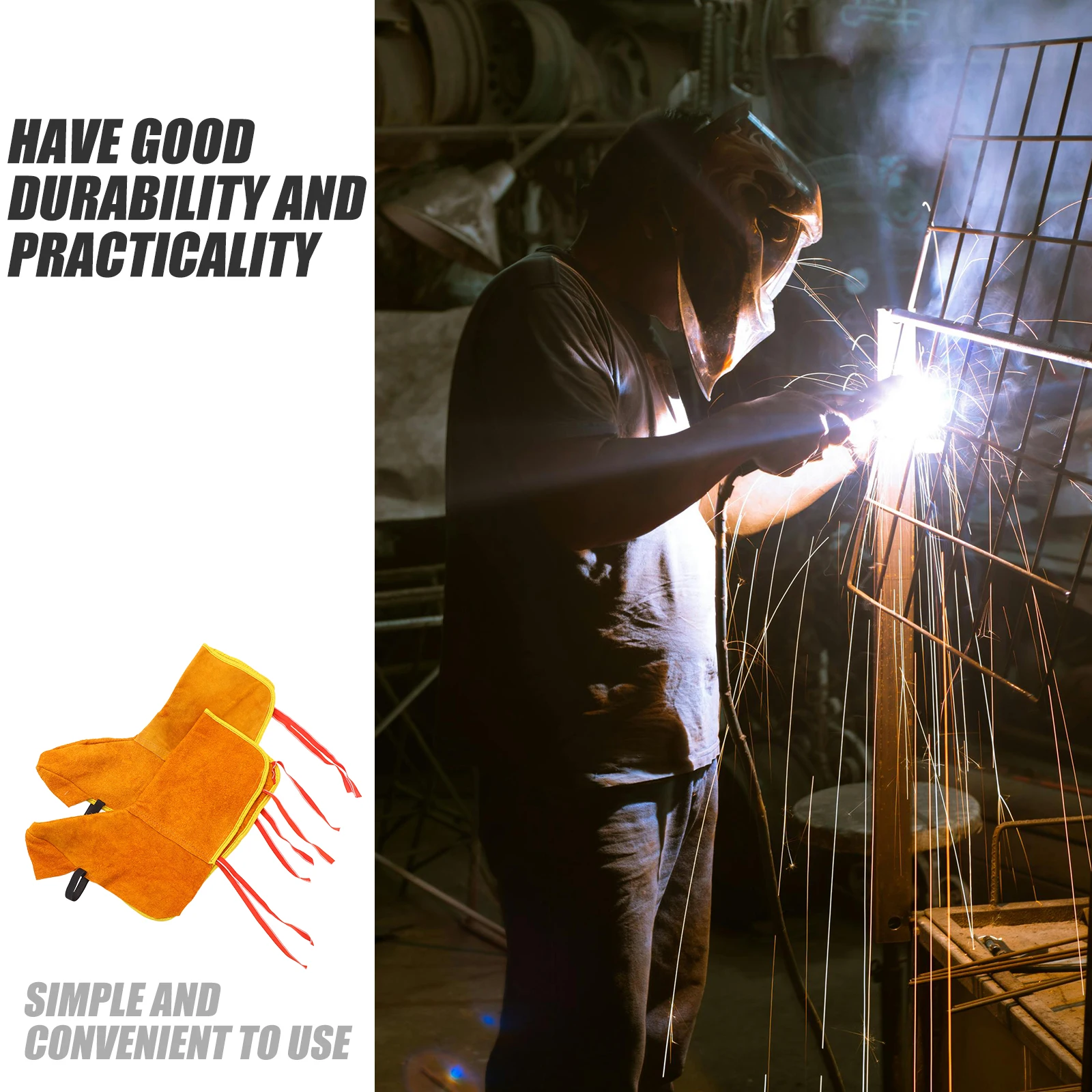 

2pcs Welder Shoe Cover Durable Breathable For Welding Work Factory Use Boot Covers Safety Foot Covers Welder Supplies