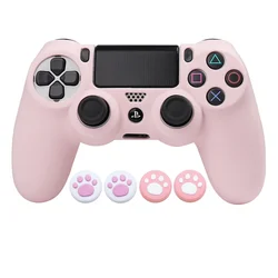 Nueva funda protectora de silicona suave rosa para mando de PS4, funda de piel para mando de videojuegos, accesorios para Joystick de PS4