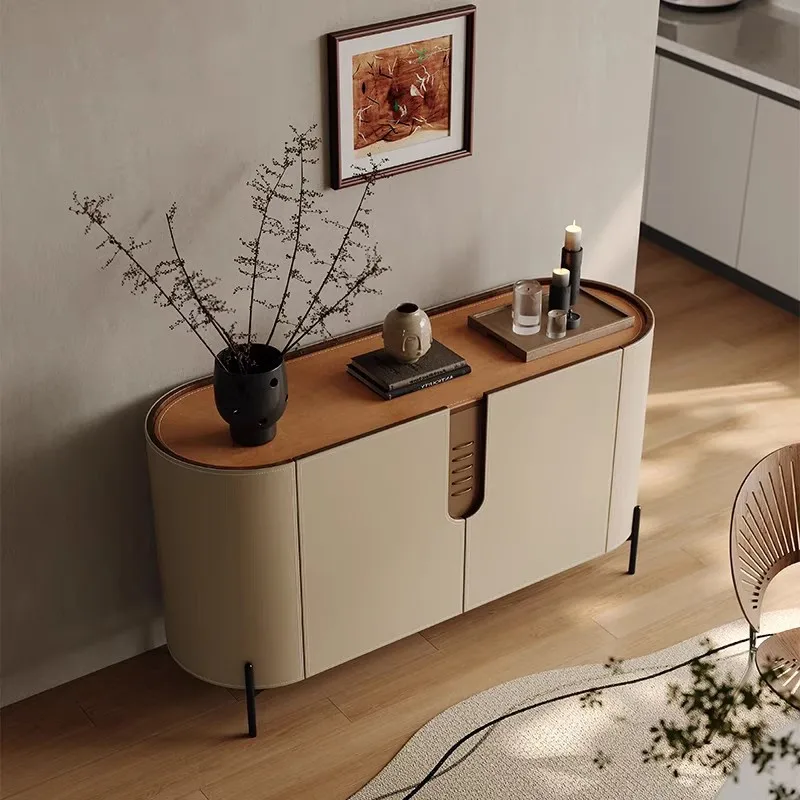 

Современный простой входной шкаф для маленькой квартиры, седло, кожаный обеденный шкаф для гостиной, большой вместительный шкаф для хранения, каменная плита