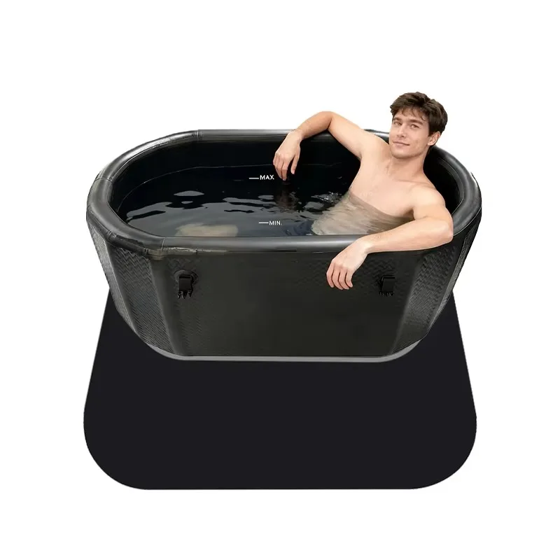 Diatomaceous Earth Inflatable Sports Recovery Ice Bath Mat Super Absorbent Quick Dry Non-Slip Cold Plunge Tub Mat