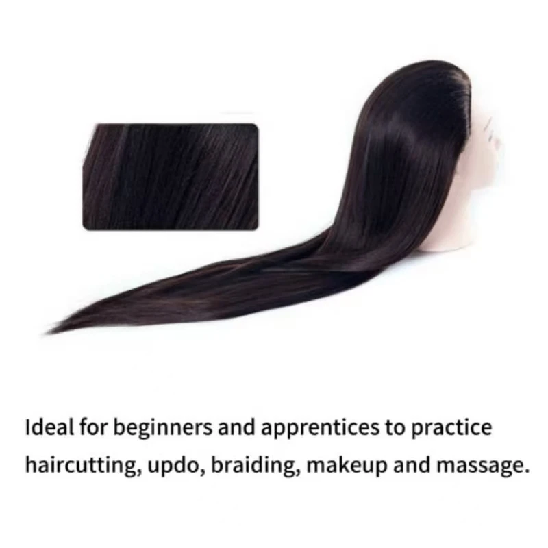 

Манекен-голова для косметологии и макияжа 26 дюймов, тренировочная голова для парикмахерских работ, плетения кос и укладки из синтетических волос