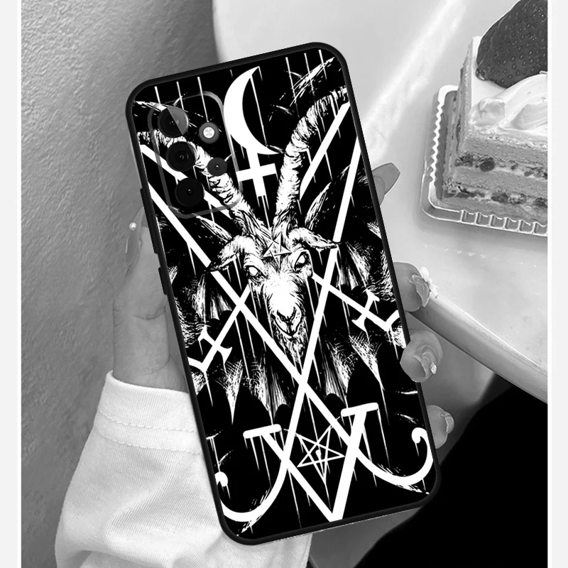 Pokrowiec na Pentagram Baphomet Satan do Samsung Galaxy A15 A25 A35 A55 A51 A71 A12 A32 A52 A13 A33 A53 A14 A34 A54