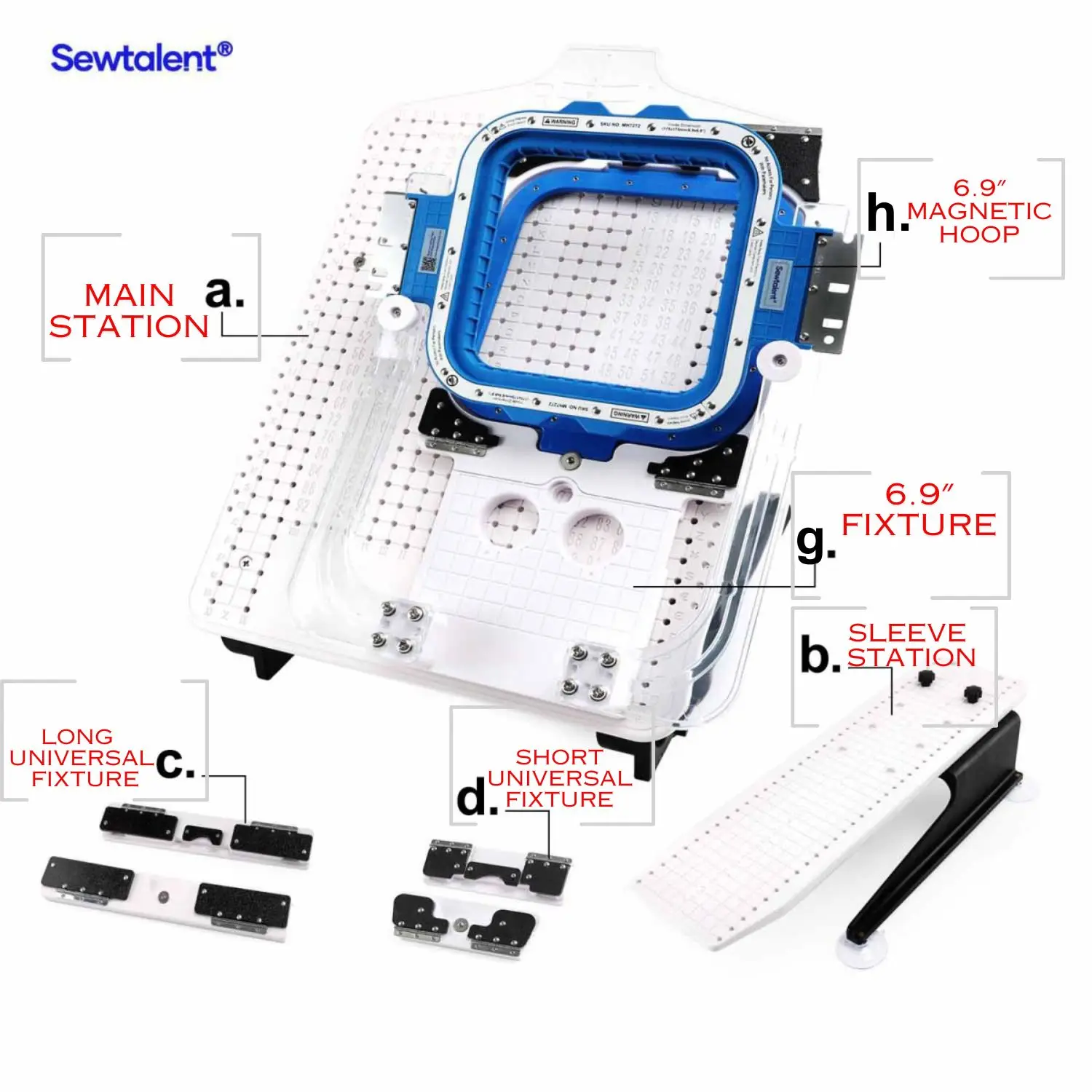 Imagem -06 - Sewtalent Magnético Poderoso Aro Quadro Starter Kit Placa de Estação de Argola para Máquinas Tajima Sai Tmbp Tfmx