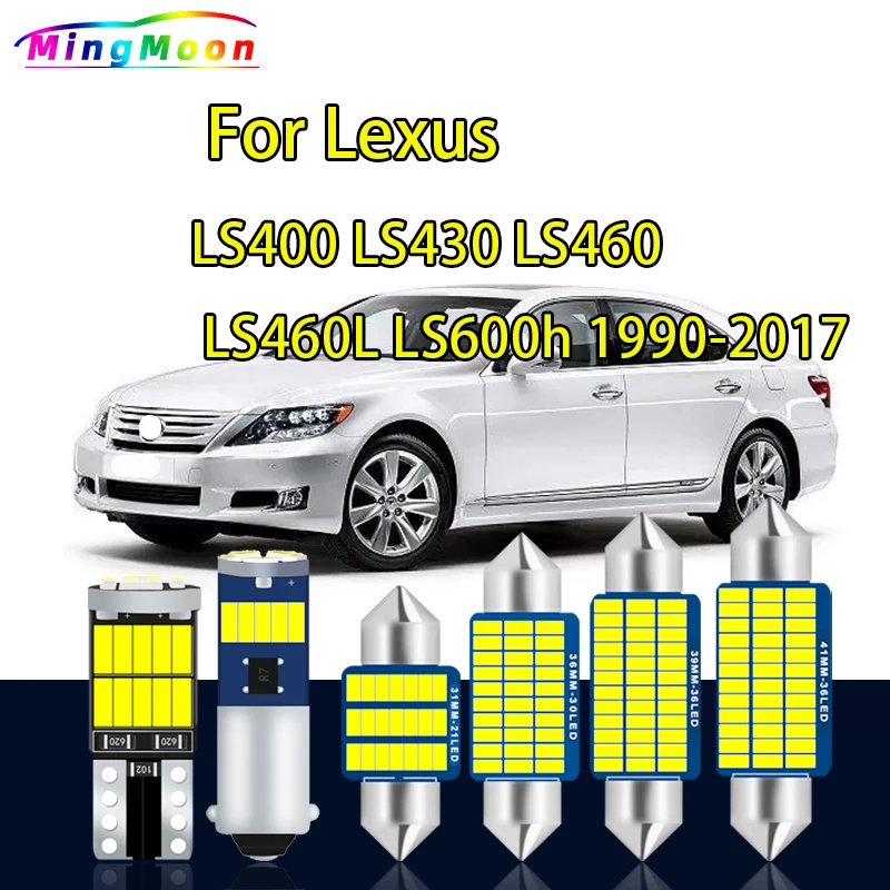 For Lexus LS 400 430 460 460L 600h LS400 LS430 LS460 LS460L LS600h Sun Visor Lamp LED Interior Map Door Light Kit Car Bulbs