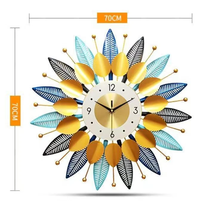 

-70cm Personality creative fashion light luxury net red Nordic home Hotel Gallery Museum Western restaurant Metal wall clock