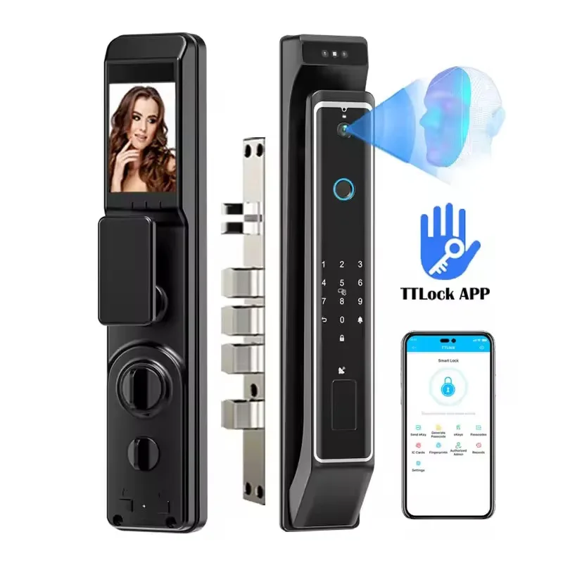 Tuya Electric Door Lock Smart 3D Face Recognition Doorbell Smart Lock With Camera Wifi And Fingerprint