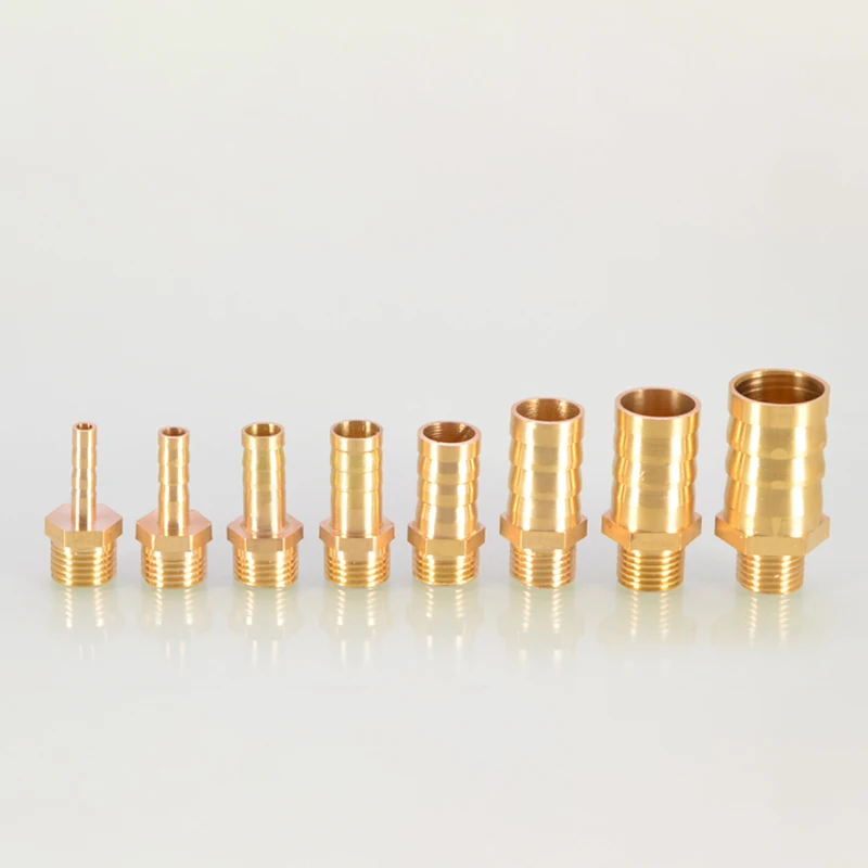 1 buah 1/8 1/4 3/8 sambungan selang lurus kuningan konektor pipa Air udara tabung 4 mm-19 mm