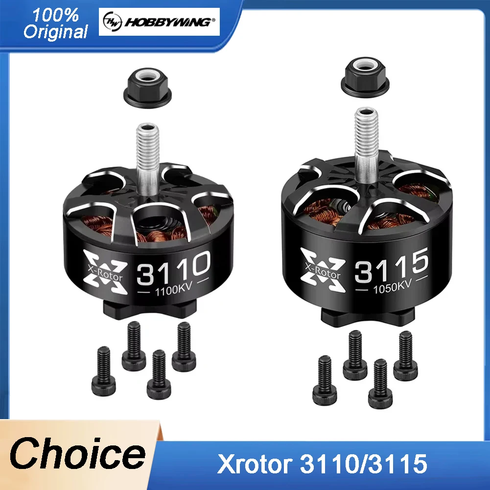 

Hobbywing XRotor 3110 900KV/1150KV 3115 900KV/1050KV 4-6S Бесщеточный двигатель вала M5 для 8-дюймового/9-дюймового/10-дюймового FPV-дрона