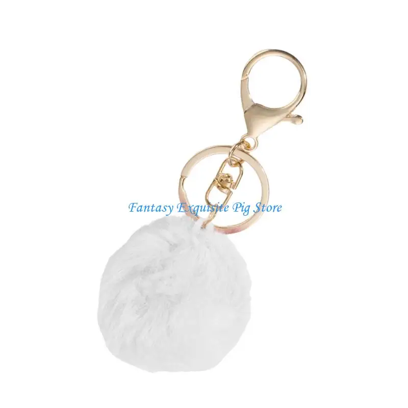 ديكورات سلسلة مفاتيح من البوليستر الناعم مع زخارف سلسلة مفاتيح من الكرات القطيفة القابلة للتبديل للتخصيص الإبداعي