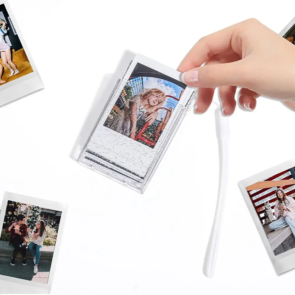 3 inch Photo Album Photocard Holder Transparent Giltter Photos Storage Box Instant Camera Name Card Photo Frame Collection Case