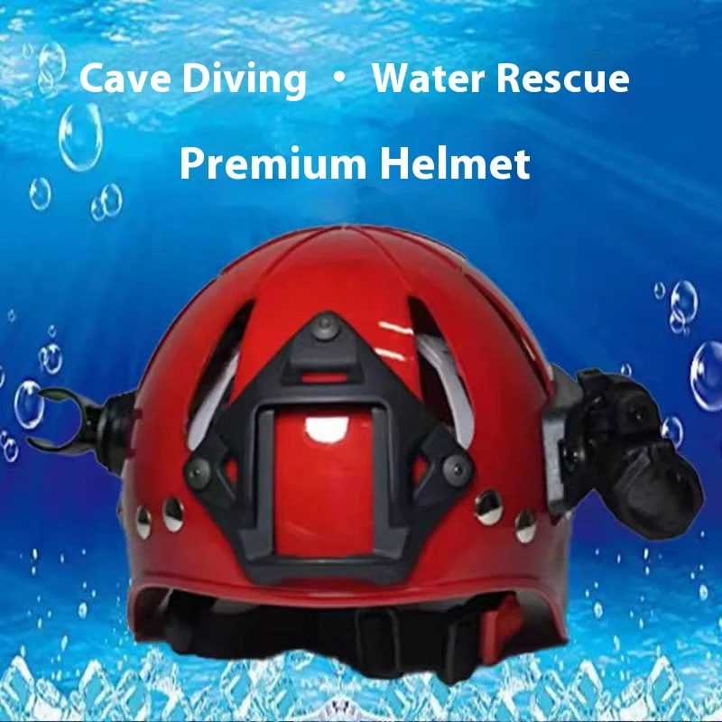

Diving Helmet Anti Impact Thickened Saltwater Resistant Red Yellow Tactical Water Rescue Safety Helmet