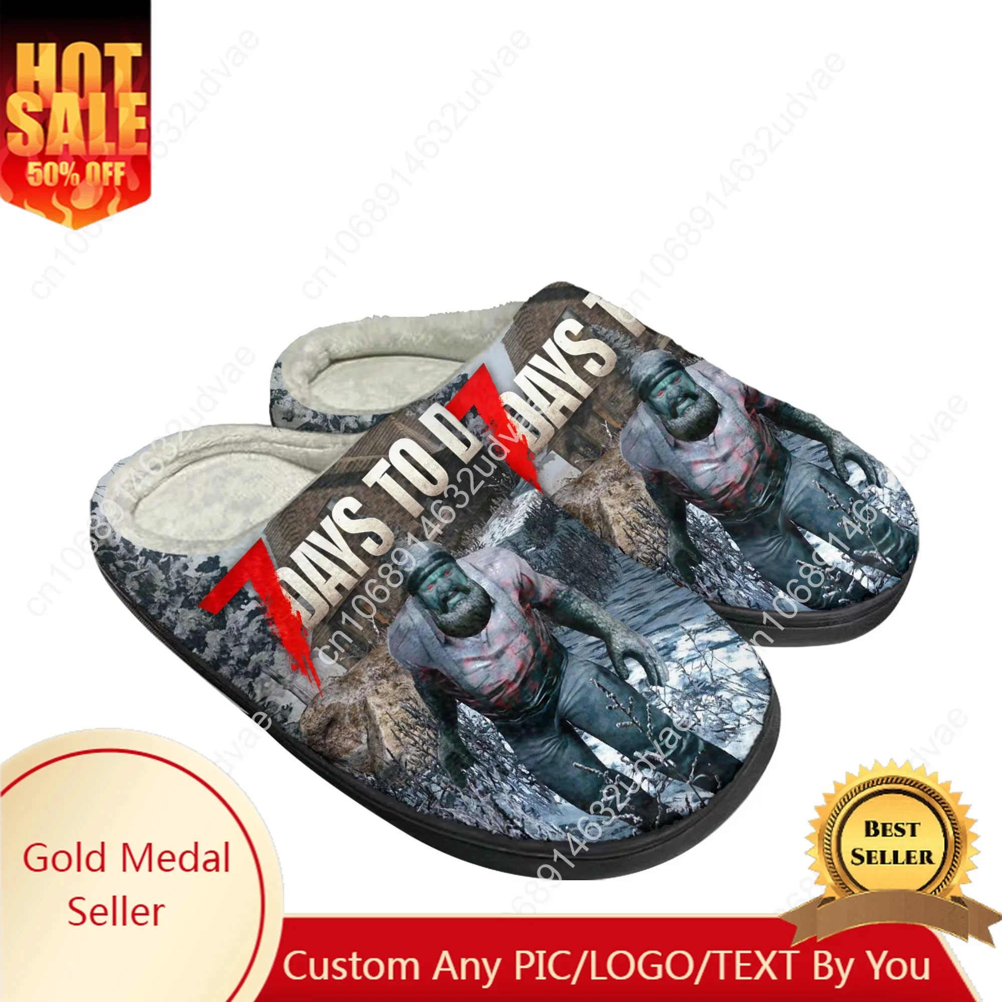 

7 Days to Die Cotton Slippers Men Women Plush Bedroom Casual Keep Warm Home Bedroom Shoes Thermal Indoor Slipper Customized Shoe