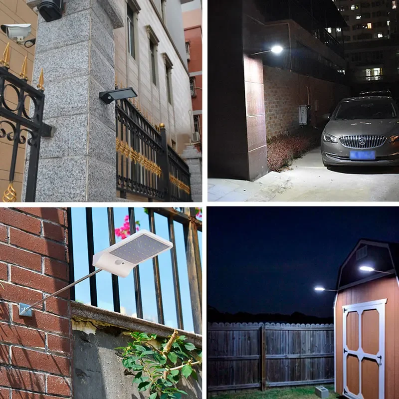 Farola de energía Solar con Sensor de movimiento PIR, lámpara Solar de seguridad para jardín, luces de pared impermeables para exteriores, iluminación de camino, porche y patio