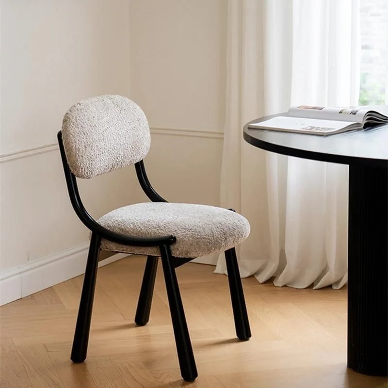 

Shane Lamb Flannel Meal Chair Comfortable Modern Style Metal Chair Soft Bag