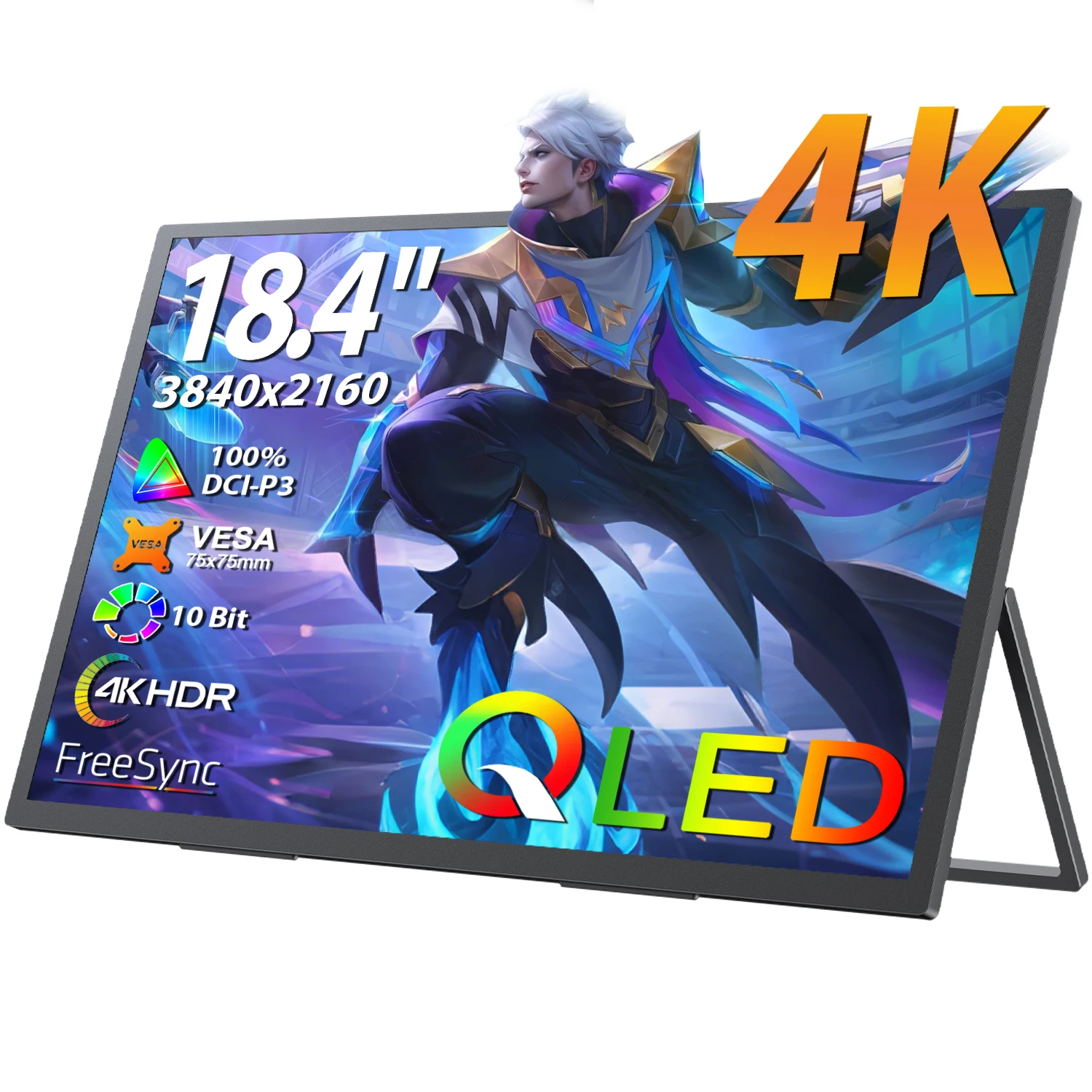 

Портативный игровой монитор UPERFECT 18,4 4K, дисплей 3840*2160 HDR USB C HDMI для PS5/4 Switch, ноутбука, ПК, Mac Xbox, удлинительный экран