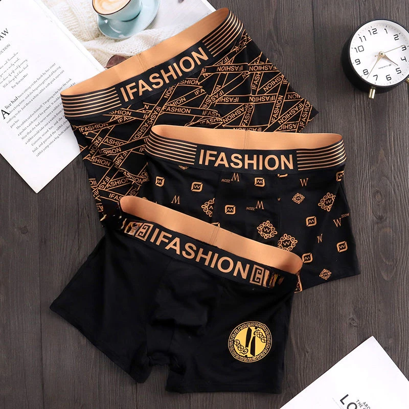 Luxury Modal Men's Underpants Breathable Magnet Inner File Flat Angle Printed Boxer Shorts Men's Thin  Shorts Comfort Briefs New