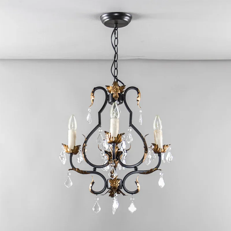 American retro chandelier, crystal French minimalist creative art designer dining room living room bedroom room store