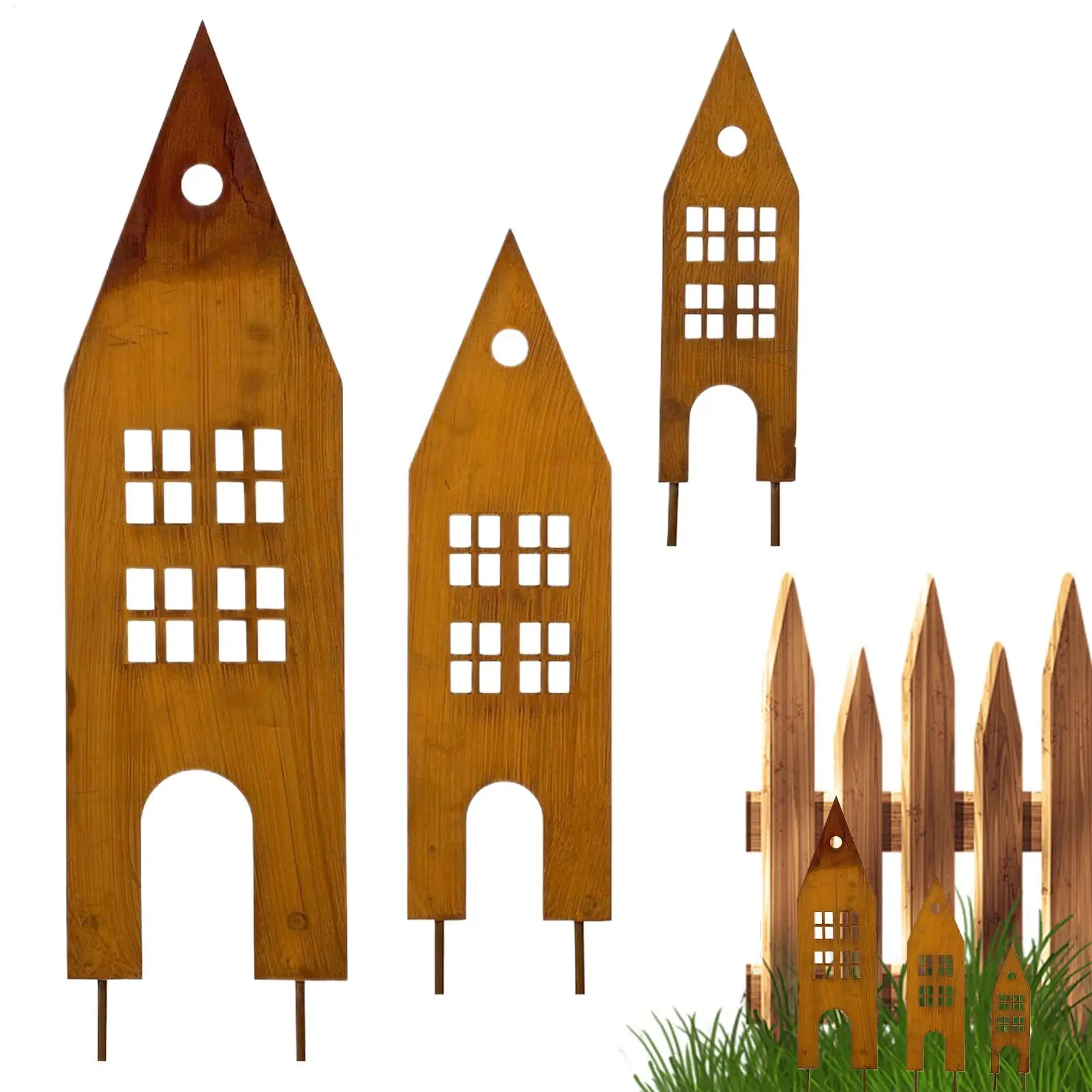 

Садовые колья, декоративные металлические садовые колья, декор для наружного атмосферостойкого железного художественного орнамента, палочки для наружного газона фермерского дома