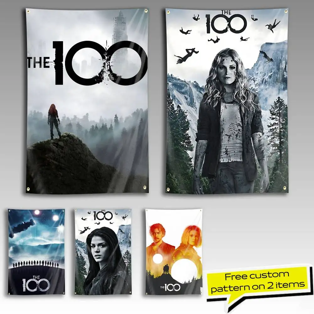 Sci-Fi Film The-100 Clarke Flag Tapestry Banner for Bedroom Living Room Outdoor Camping Custom Supported
