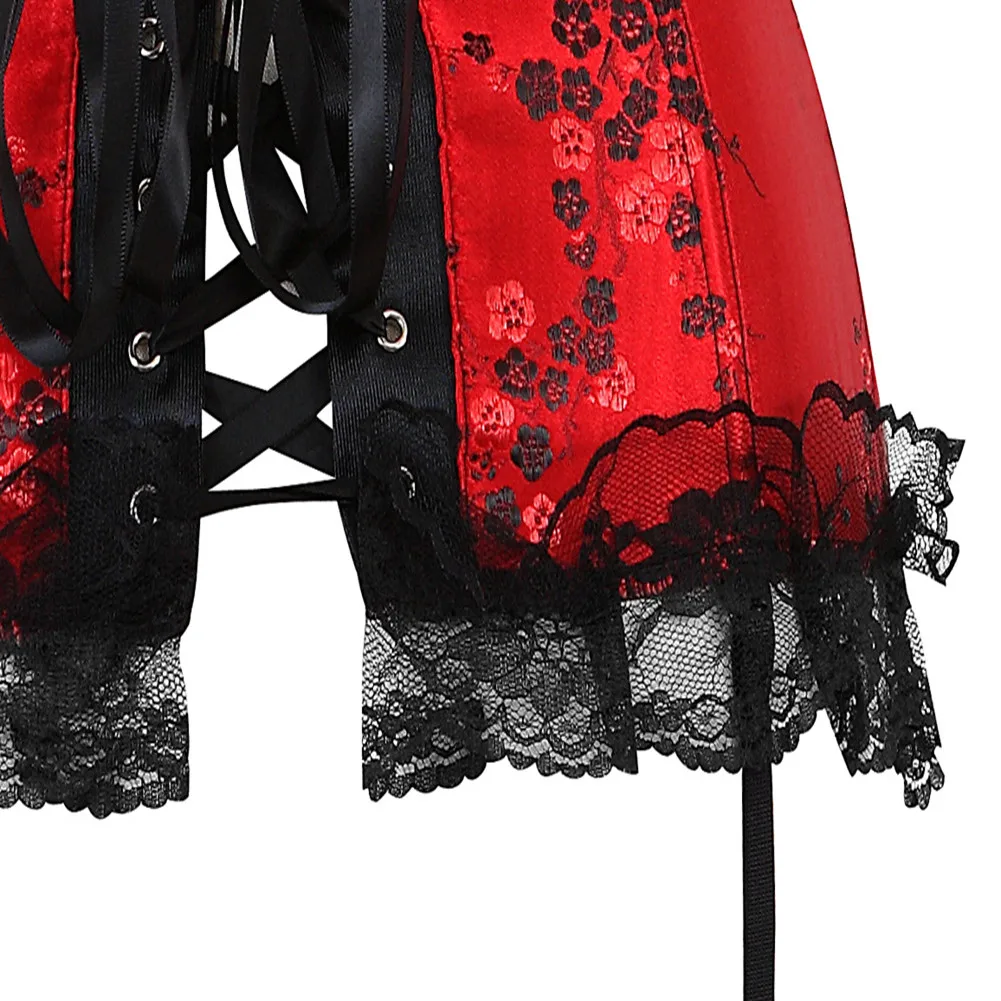 Hot Red Sexy corsetto Lingerie Bustier donna body in pizzo trasparente reggiseno Push Up Shaper raccogliere biancheria intima traspirante dimagrante