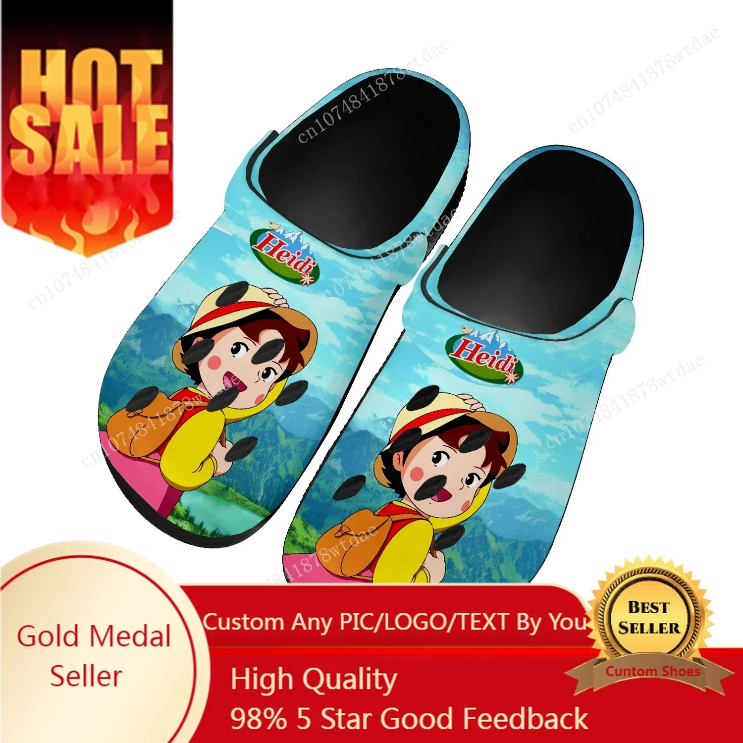 

A Girl Of The Alps Home Clogs Mens Womens Teenager Custom Made Water Shoes Heidi Comics Manga Garden Beach Hole Slippers Sandals