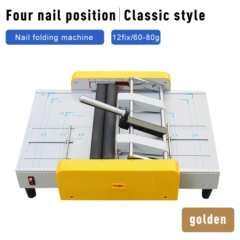 Table Top Paper Booklet Maker Machine Book Folding and Stapling Folding Paper Machine