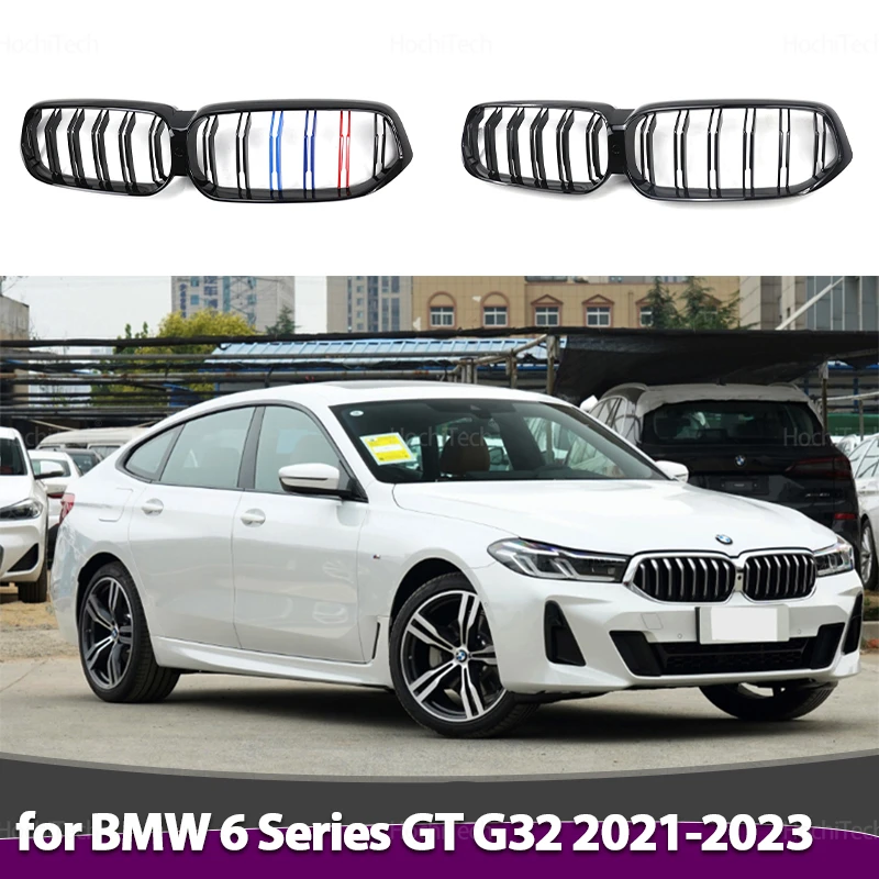 For BMW G32 6GT 6 Series Gran Turismo Facelift 2020 2021 2022 2023 Grill Black 2 Slat Car Front Bumper Kidney Grill Hood Grille