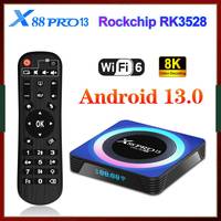 2024 X88 Pro 13 Android 13 Set Top Box TV Box Android 13.0 Media Player RK3528 Quad-Core Cortex-A53 8K Video Wifi6 BT5.0