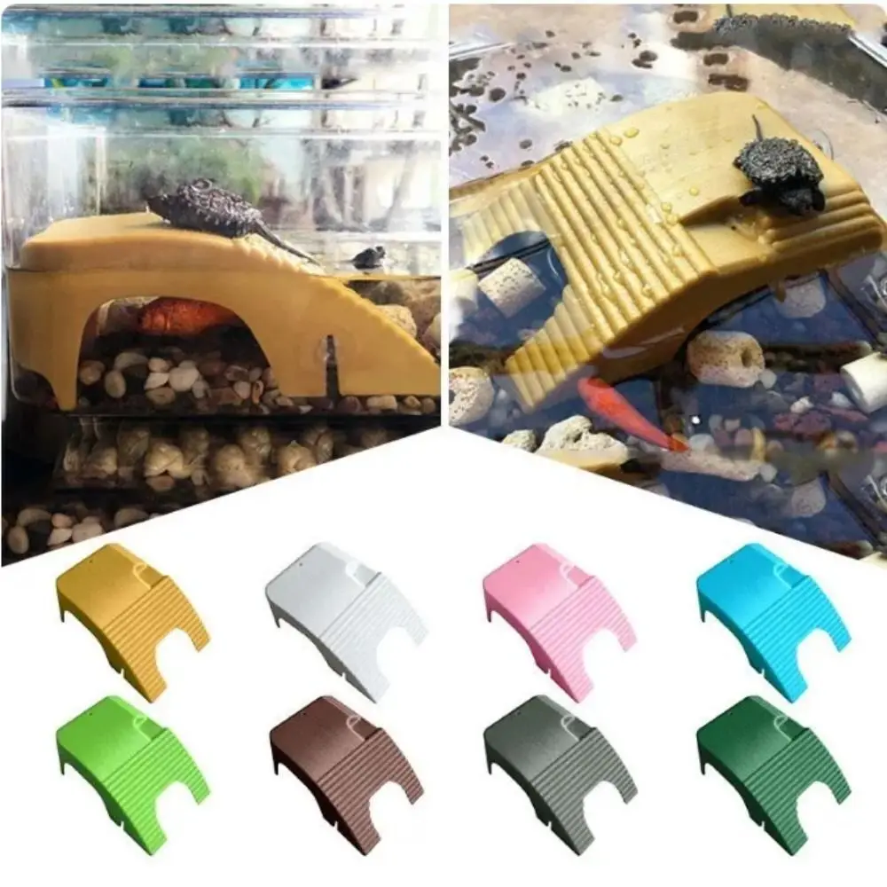 Table de se prélasser pour tortues à Double piste, fournitures en plastique pour animaux de compagnie, plate-forme d'escalade pour tortues avec ventouse, décors d'aquarium, terrasse de tortue