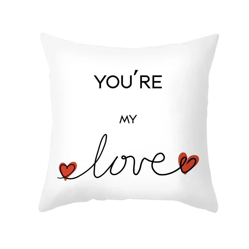 White Valentine Party Pillowcase Love Heart Happy Valentine's Day Decor For Home 2025 Wedding Engagement Propose Confession Part