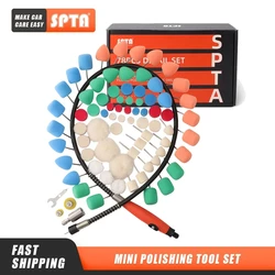 SPTA Mini Polishing Round Sponge Detailing Extention Tools Foam Buffering Kit for Rotary Polisher Waxing Car Accessories