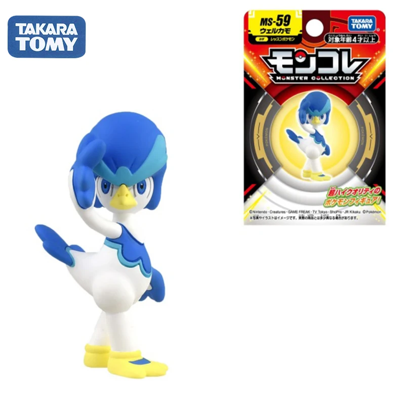 TAKARA TOMY Pokemon MS-59 Quaxwell Model Trendy Figure Kawaii Ornament Collection Decoration Animation Peripheral Cute Doll