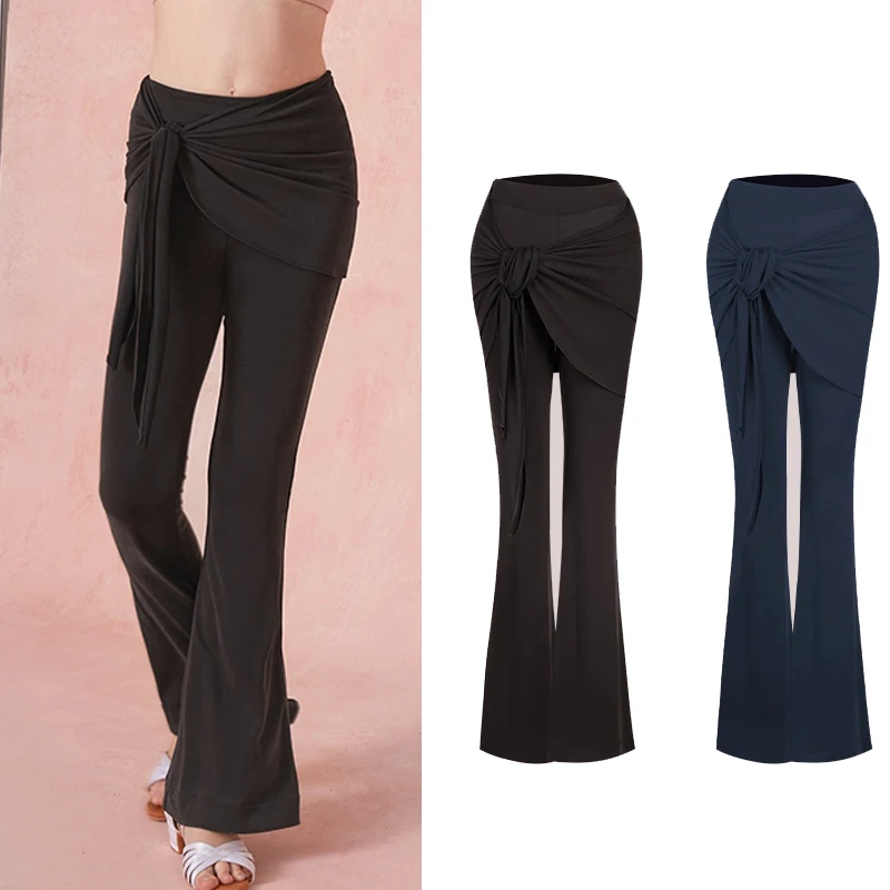 ZYM Latin Dance Pants For Girls Samba Chacha Tango Dress Trumpet Pants Kids New Modern Dance Wear Latin Stage Clothes DQS17708