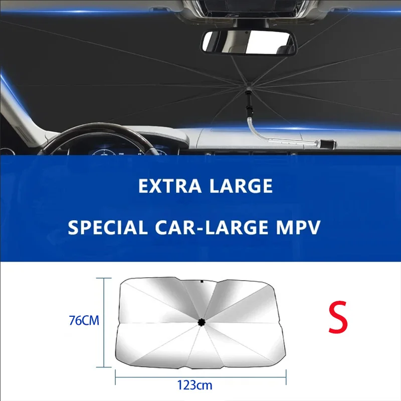 Large Front Windshield Sun Shade for Cars Foldable Summer Protection Car Front Sun Visor Umbrella Accessory