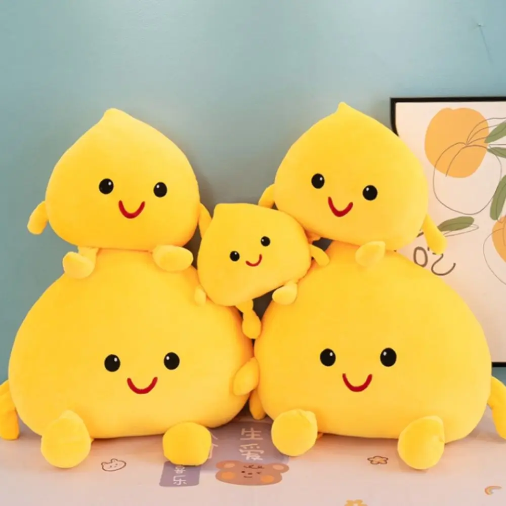 Smile Face Little Spark Man Plush Toys Little Flame Yellow Cartoon Stuffed Doll Cute Soft Little Spark Plush Pillow