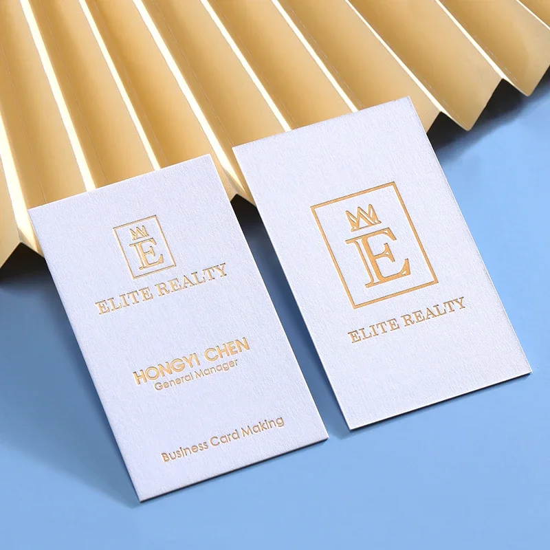 100PCS Customized Business Card High Grade Gold Foil Card Double-sided Printing 90X54MM
