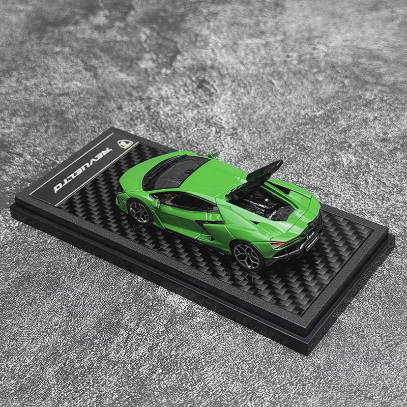 LCD دييكاست 1/64 مقياس لامبورغيني سبيكة نموذج سيارات لامبورغيني ريفيلتو الأخضر اللعب المركبات لعب للأولاد هدية الصندوق الأصلي #5