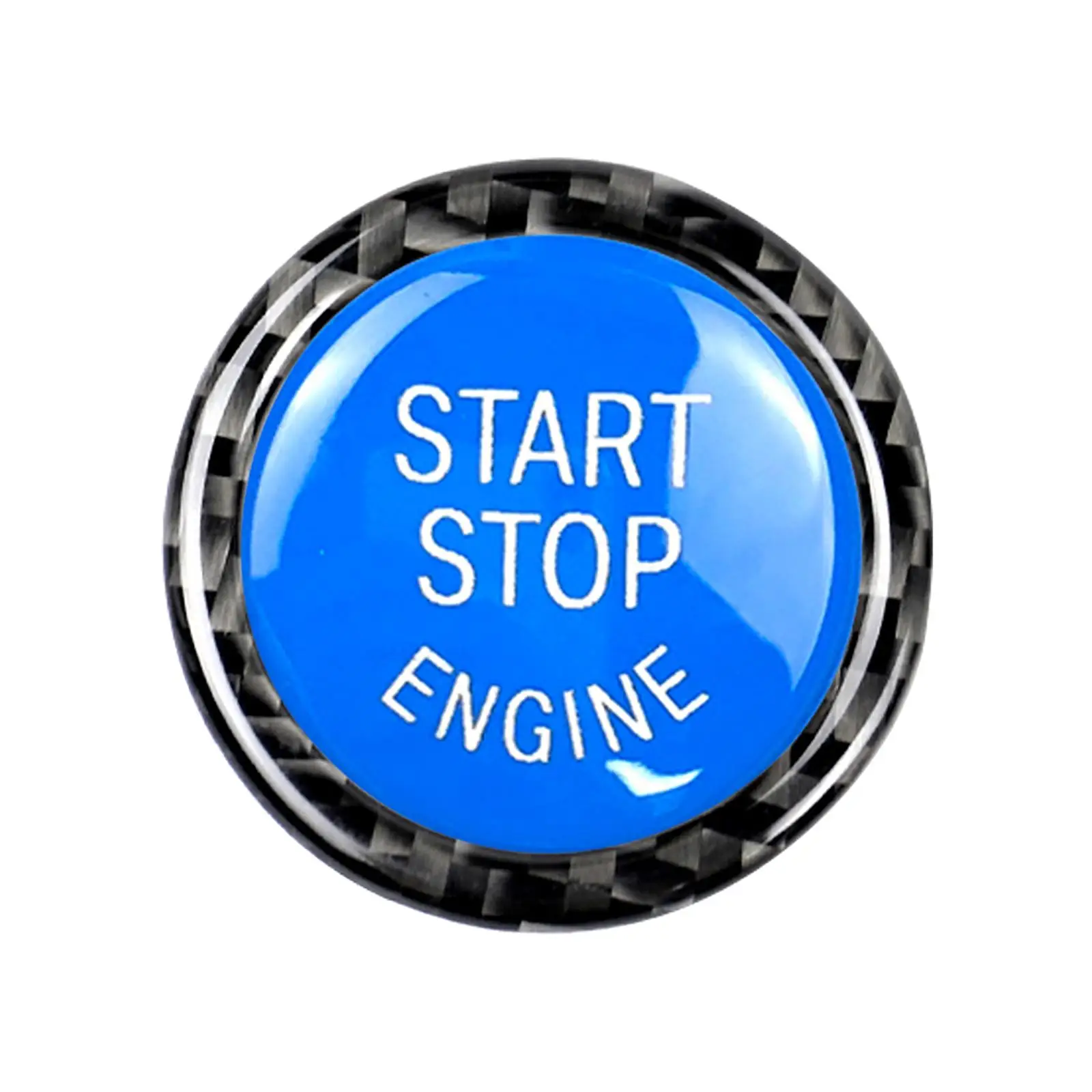 

Engine Start Stop Button Cover Blue ABS Carbon Fiber Trim Protection Rings Kit for BMW E90 E92 E93 320i Z4 E89