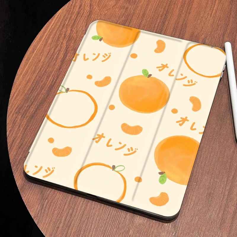 

Smart Cover for IPad Air 6 Case IPad 10th Generation Air 5th 4th 10.9 Pro 11 2nd 3rd 4th IPad 2021 10.2 7/8/9 Generation Orange