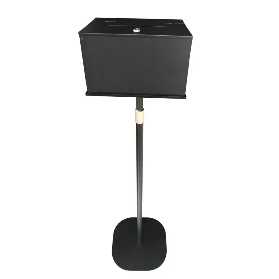 Skrzynia do odbioru wotywów, skrzynka do odbioru sugestii ze stojakiem, wytrzymała metalowa skrzynia do odbioru wotywów stojąca na podłodze, zamknięta skrzynia do zbierania głosów.