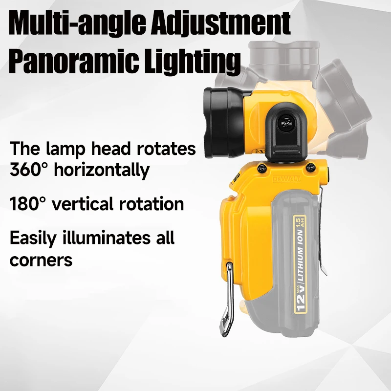 DEWALT Rechargeable Work Light DCL510/DCL040 Lithium Battery Flashlight Small Portable 10.8V/12V/18V Universal Head LED Lighting