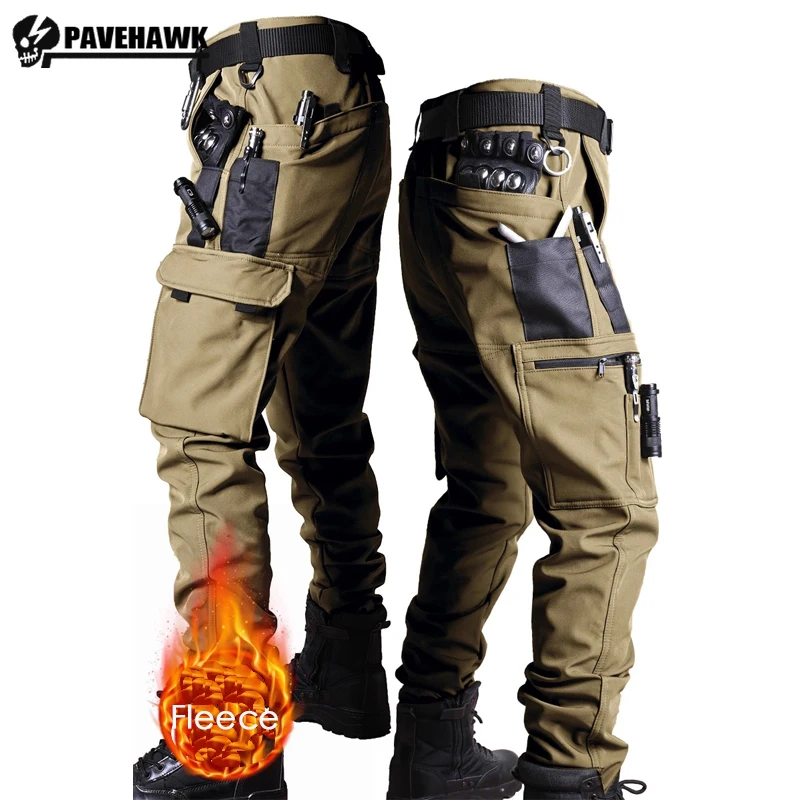 

Зимние флисовые мужские тактические брюки, износостойкие утолщенные теплые походные брюки, мужские водонепроницаемые прямые брюки с несколькими карманами